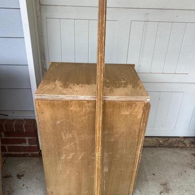 Damaged Partial Wood Filing Cabinet