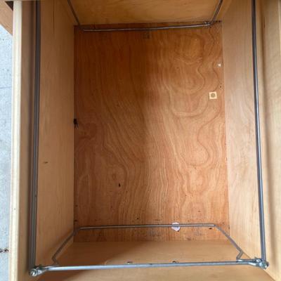 Damaged Partial Wood Filing Cabinet