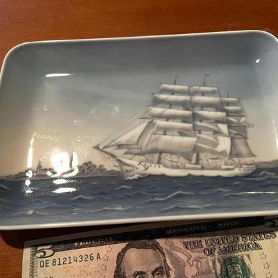 Vintage Bing and Grondahl Training Ship Rectangular Tray