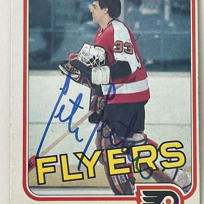Philadelphia Flyers Pete Peeters 1981 Topps #109 signed trading card 