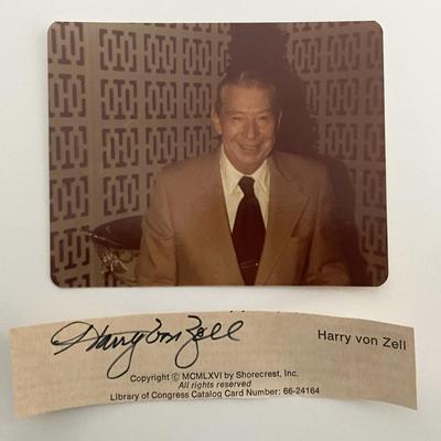 Harry von Zell photo and original signature