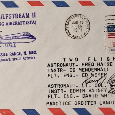 Karol Bobko and Edwin Rainey Signed Grumman Gulfstream II Commemorative Cover 
