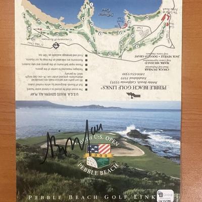 2000 Pebble Beach 100th U.S. Open Championship Billy Mayfair signed card- Global Authenticated 