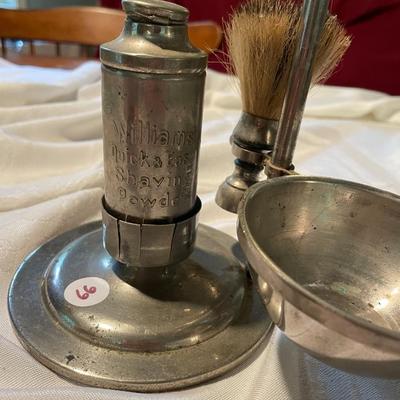 Vintage Double Sided Silver Plate Shaving Mirror Stand from J.B. Williams Co