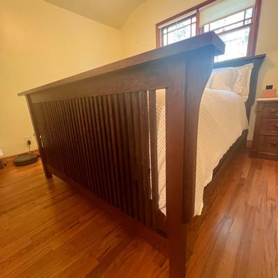 Queen Solid Oak Mission Style Bed