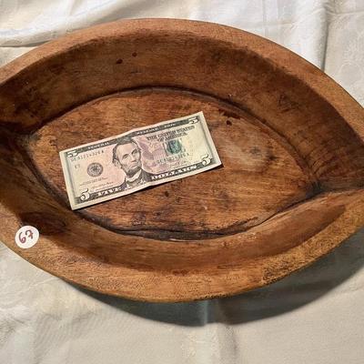 Vintage Wooden Fruit Bowl