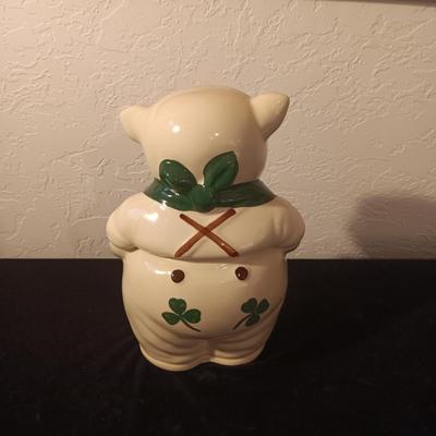 SHAWNEE SHAMROCK SMILEY PIG COOKIE JAR