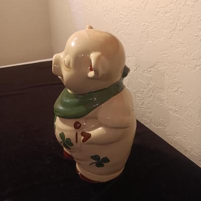 SHAWNEE SHAMROCK SMILEY PIG COOKIE JAR