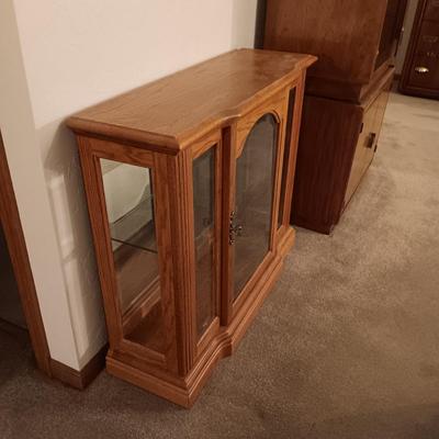 DISPLAY CASE WITH A MIRRORED BACK