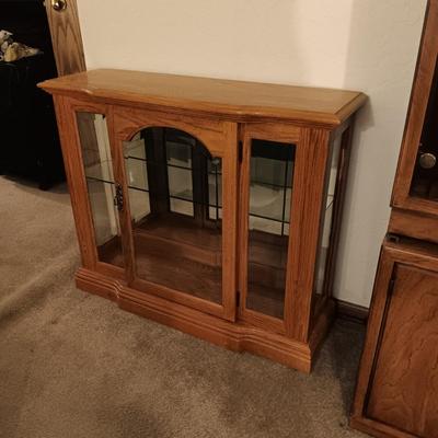 DISPLAY CASE WITH A MIRRORED BACK