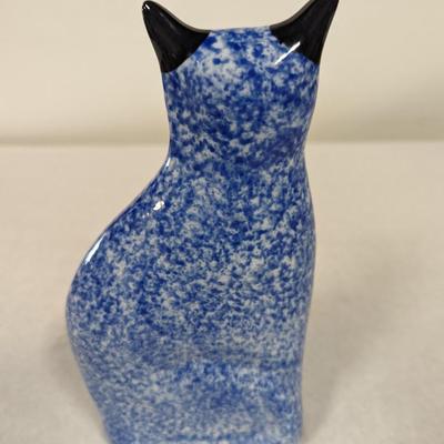 Vintage Enesco Cobalt Blue Cat
