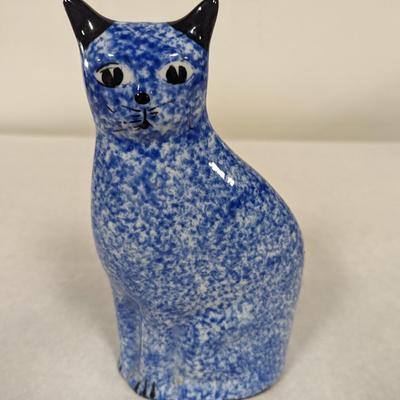 Vintage Enesco Cobalt Blue Cat