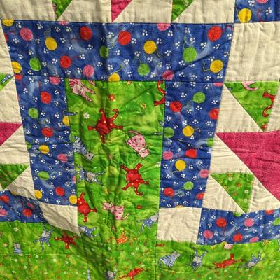 Colorful Quilt Approx 48" x 48"