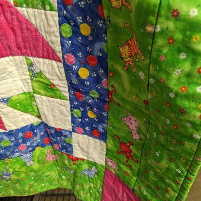 Colorful Quilt Approx 48" x 48"