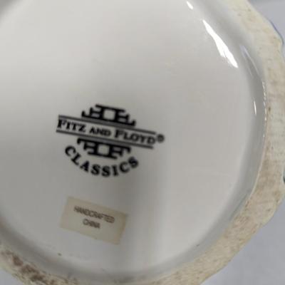 Hand Crafted Fitz & Floyd Floral Creamer & Sugar Bowl