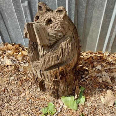 CARVED WOOD BEAR