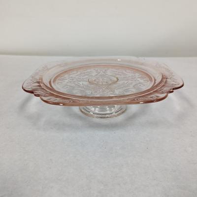 Indiana Glass Madrid Pink Cake Stand