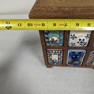 Pier 1 Wooden Apothecary Chest Set