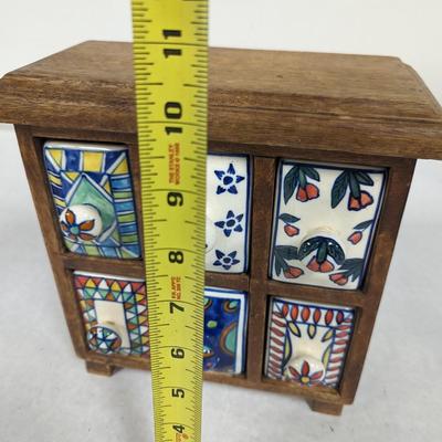 Pier 1 Wooden Apothecary Chest Set