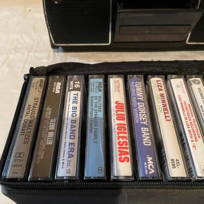 CLASSIC EMERSON AM/FM CASSETTE RADIO W/CASSETTES
