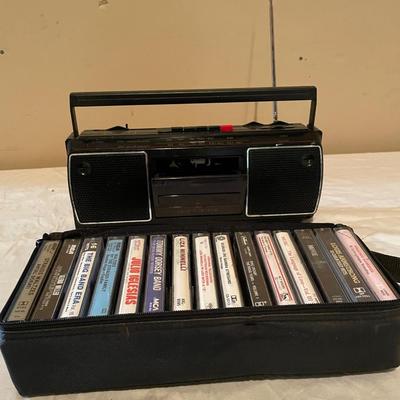 CLASSIC EMERSON AM/FM CASSETTE RADIO W/CASSETTES