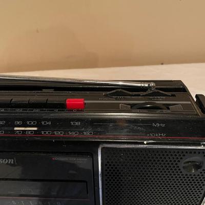 CLASSIC EMERSON AM/FM CASSETTE RADIO W/CASSETTES