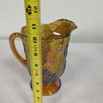 Vintage Indiana Carnival Glass Pitcher Harvest Grapes Pitcher