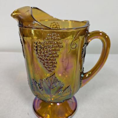 Vintage Indiana Carnival Glass Pitcher Harvest Grapes Pitcher