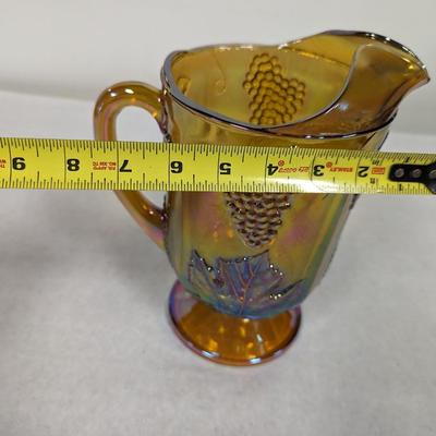 Vintage Indiana Carnival Glass Pitcher Harvest Grapes Pitcher