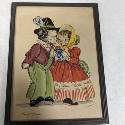 Vintage Signed Litho K. Townsend Georgie Porgie
