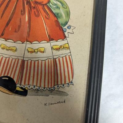 Vintage Signed Litho K. Townsend Georgie Porgie