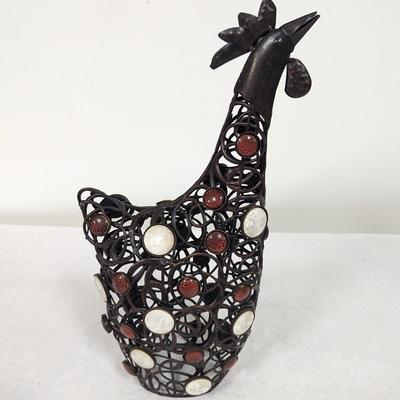 Metal Jeweled Rooster