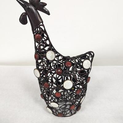 Metal Jeweled Rooster