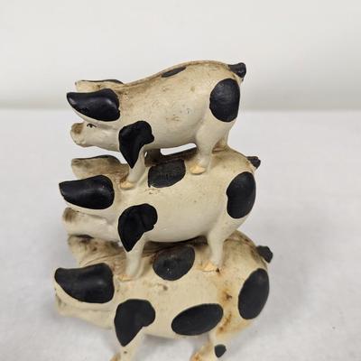 Vintage Three Little Pigs Cast Iron Door Stopper