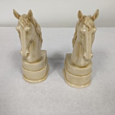Heavy Resin Antiquated Horse-head Bust Bookends