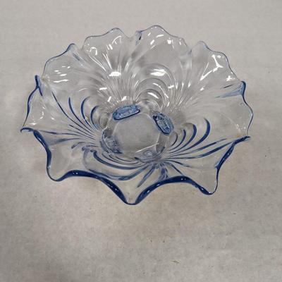 Vintage Cambridge Caprice Moonlight Blue Oval Bowl Footed