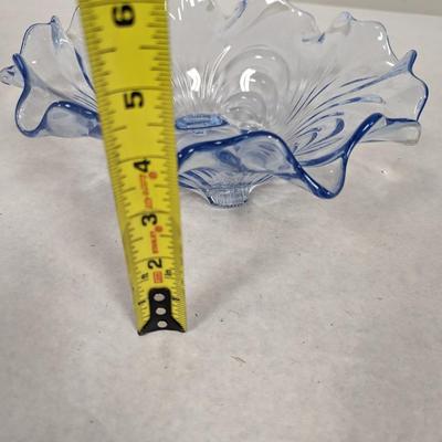 Vintage Cambridge Caprice Moonlight Blue Oval Bowl Footed