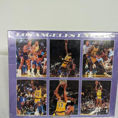 20" x 16" Las Angeles Lakers Poster Magic Johnson Green Worthy Scott