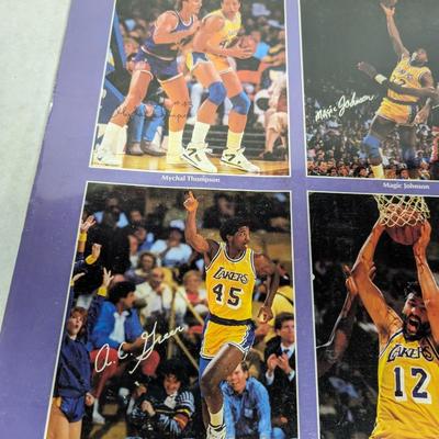 20" x 16" Las Angeles Lakers Poster Magic Johnson Green Worthy Scott