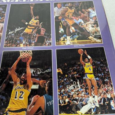 20" x 16" Las Angeles Lakers Poster Magic Johnson Green Worthy Scott
