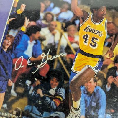 20" x 16" Las Angeles Lakers Poster Magic Johnson Green Worthy Scott