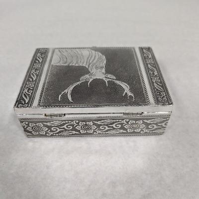 Silver Handicraft Jewelry Box With Stag Design