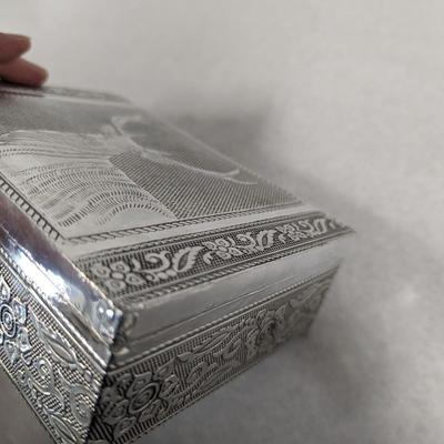Silver Handicraft Jewelry Box With Stag Design