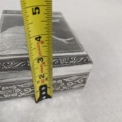 Silver Handicraft Jewelry Box With Stag Design