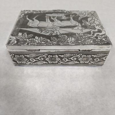 Silver Handicraft Jewelry Box Deer Design