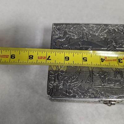 Silver Handicraft Jewelry Box Deer Design