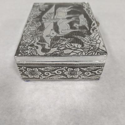 Silver Handicraft Jewelry Box Deer Design