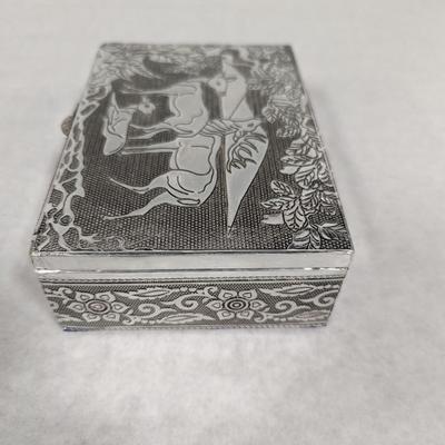 Silver Handicraft Jewelry Box Deer Design