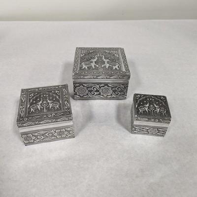 Silver Handicraft Jewelry Boxes Elephant Design