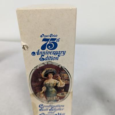 Pepsi Cola 75th Anniversary Edition Combination Salt Shaker & Pepper Mill